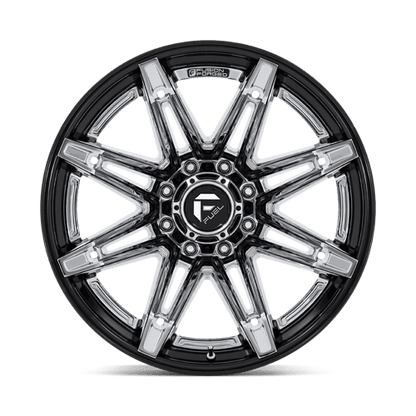 Fuel 1PC | FC401 BRAWL | 22.0x12.00 | 6X139.7 | -44 | CHROME W/ GLOSS BLACK LIP