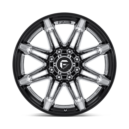 Fuel 1PC | FC401 BRAWL | 22.0x10.00 | 6X139.7 | -18 | CHROME W/ GLOSS BLACK LIP