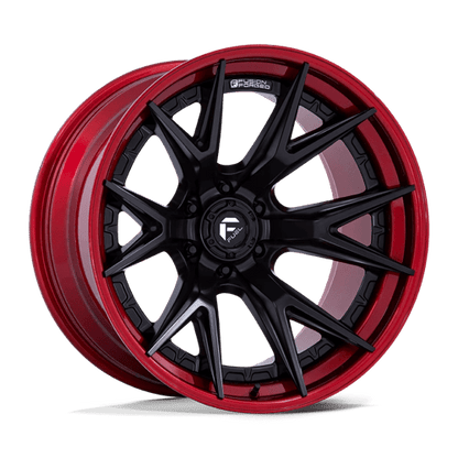 Fuel 1PC | FC402 CATALYST | 20.0x9.00 | 6X135 | 1 | MATTE BLACK W/ CANDY RED LIP