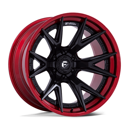 Fuel 1PC | FC402 CATALYST | 22.0x12.00 | 6X135 | -44 | MATTE BLACK W/ CANDY RED LIP