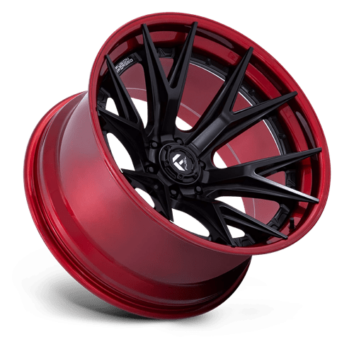Fuel 1PC | FC402 CATALYST | 22.0x10.00 | 6X135 | -18 | MATTE BLACK W/ CANDY RED LIP