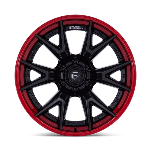 Fuel 1PC | FC402 CATALYST | 20.0x9.00 | 6X139.7 | 20 | MATTE BLACK W/ CANDY RED LIP