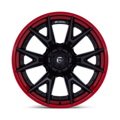 Fuel 1PC | FC402 CATALYST | 22.0x12.00 | 6X139.7 | -44 | MATTE BLACK W/ CANDY RED LIP