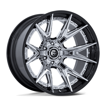 Fuel 1PC | FC402 CATALYST | 20.0x10.00 | 6X135 | -18 | CHROME W/ GLOSS BLACK LIP