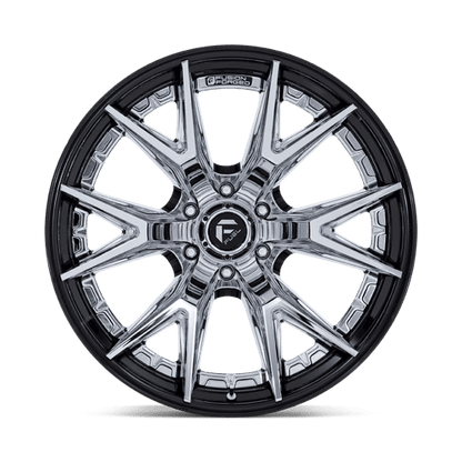 Fuel 1PC | FC402 CATALYST | 22.0x12.00 | 6X139.7 | -44 | CHROME W/ GLOSS BLACK LIP