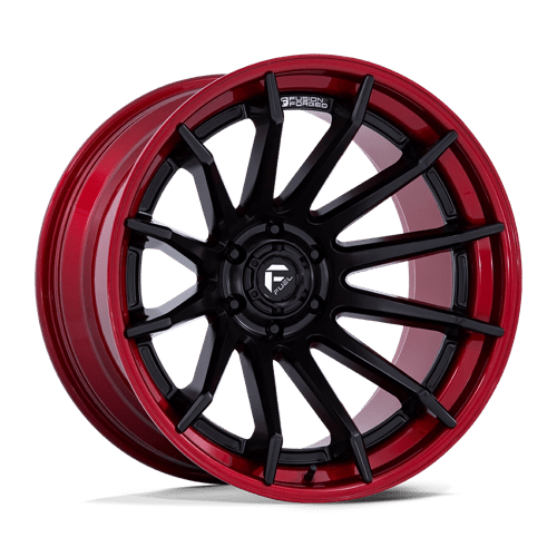 Fuel 1PC | FC403 BURN | 22.0x10.00 | 5X127 | -18 | MATTE BLACK W/ CANDY RED LIP