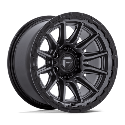 Fuel 1PC | FC866 PISTON | 20.0x10.00 | 6X135 | -18 | MATTE GUNMETAL GLOSS BLACK LIP