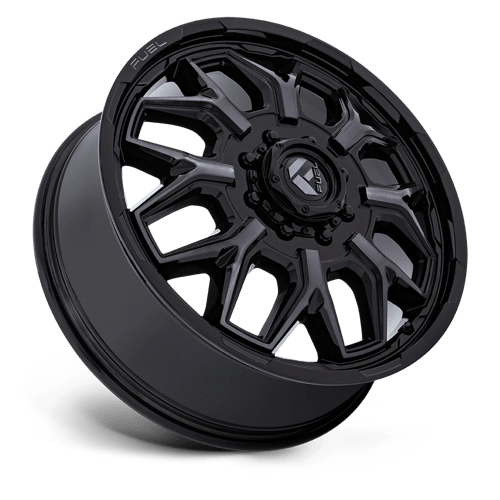Fuel 1PC | D875 FLUX DUALLY | 20.0x8.25 | 8X200 | -201 | GLOSS BLACK BRUSH FC GRAY DDDT