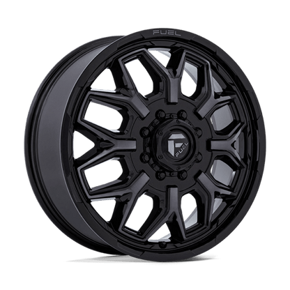 Fuel 1PC | D875 FLUX DUALLY | 20.0x8.25 | 8X210 | 104 | GLOSS BLACK BRUSH FC GRAY DDDT