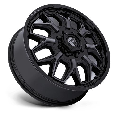 Fuel 1PC | D875 FLUX DUALLY | 22.0x8.25 | 8X165.1 | 104 | GLOSS BLACK BRUSH FC GRAY DDDT