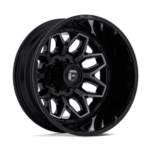 Fuel 1PC | D875 FLUX DUALLY | 22.0x8.25 | 8X210 | -201 | GLOSS BLACK BRUSH FC GRAY DDDT