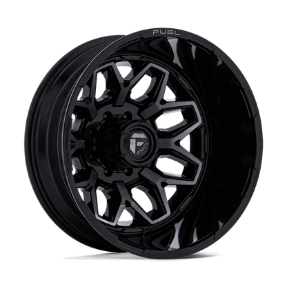 Fuel 1PC | D875 FLUX DUALLY | 22.0x8.25 | 8X210 | -201 | GLOSS BLACK BRUSH FC GRAY DDDT