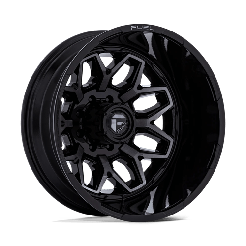 Fuel 1PC | D875 FLUX DUALLY | 20.0x8.25 | 8X200 | -201 | GLOSS BLACK BRUSH FC GRAY DDDT