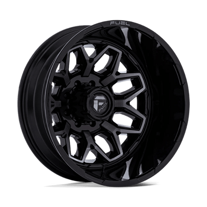 Fuel 1PC | D875 FLUX DUALLY | 22.0x8.25 | 8X200 | -227 | GLOSS BLACK BRUSH FC GRAY DDDT