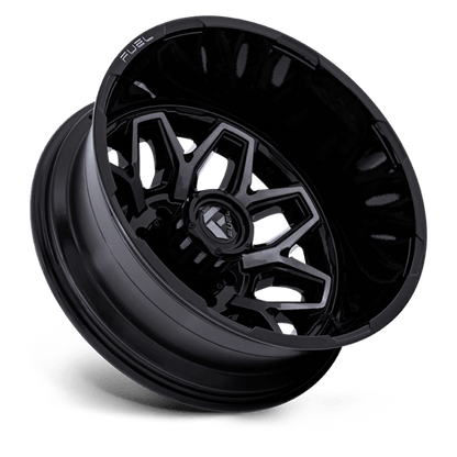 Fuel 1PC | D875 FLUX DUALLY | 22.0x8.25 | 8X200 | -227 | GLOSS BLACK BRUSH FC GRAY DDDT