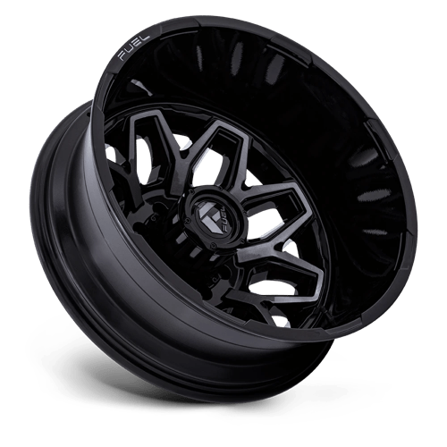 Fuel 1PC | D875 FLUX DUALLY | 22.0x8.25 | 8X210 | -227 | GLOSS BLACK BRUSH FC GRAY DDDT