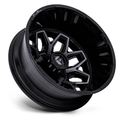 Fuel 1PC | D875 FLUX DUALLY | 22.0x8.25 | 8X210 | -227 | GLOSS BLACK BRUSH FC GRAY DDDT