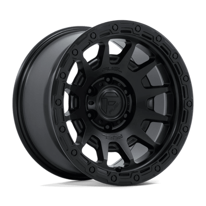 Fuel 1PC | FC884 FORTRESS | 17.0x9.00 | 6X139.7 | -12 | MATTE BLACK W/ GLOSS BLACK LIP