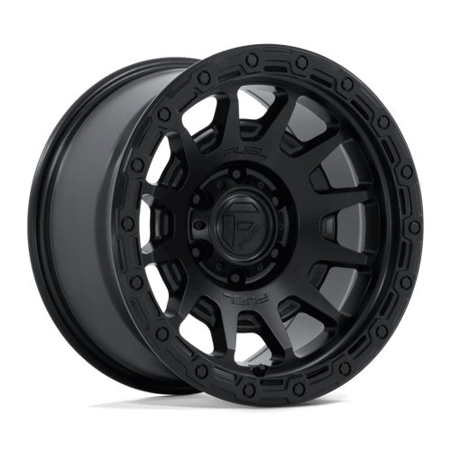 Fuel 1PC | FC884 FORTRESS | 17.0x8.50 | 5X127 | 25 | MATTE BLACK W/ GLOSS BLACK LIP
