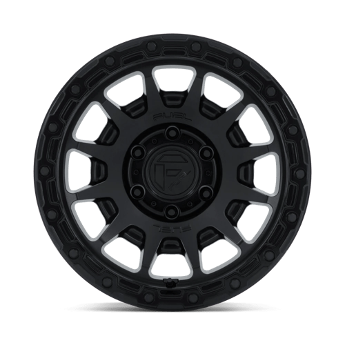 Fuel 1PC | FC884 FORTRESS | 17.0x9.00 | 5X127 | -12 | MATTE BLACK W/ GLOSS BLACK LIP