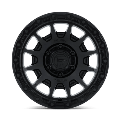 Fuel 1PC | FC884 FORTRESS | 17.0x8.50 | 6X139.7 | 0 | MATTE BLACK W/ GLOSS BLACK LIP