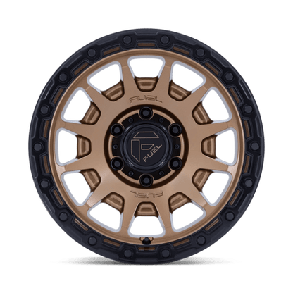 Fuel 1PC | FC884 FORTRESS | 17.0x8.50 | 6X135 | 0 | MATTE BRONZE W GLOSS BLACK LIP
