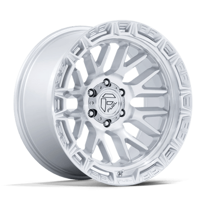 Fuel 1PC | FC890 RAIL | 20.0x9.00 | 5X127 | 1 | GLOSS SILVER W/ MACHINED FACE