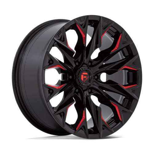 Fuel 1PC | D823 FLAME | 20.0x9.00 | 6X139.7 | 1 | GLOSS BLACK MILL W/ CANDY RED