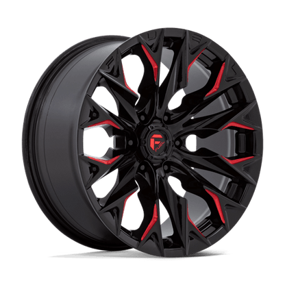 Fuel 1PC | D823 FLAME | 20.0x9.00 | 6X135 | 1 | GLOSS BLACK MILL W/ CANDY RED