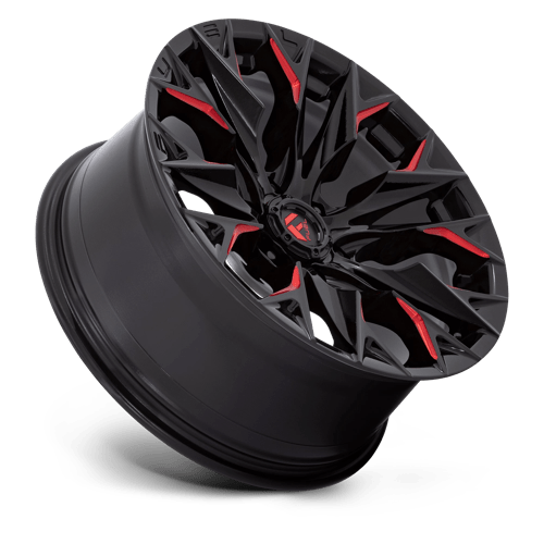 Fuel 1PC | D823 FLAME | 20.0x9.00 | 6X139.7 | 1 | GLOSS BLACK MILL W/ CANDY RED