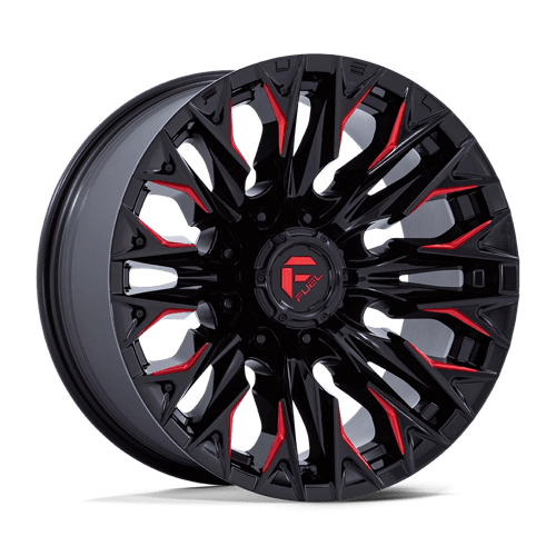 Fuel 1PC | D823 FLAME | 20.0x9.00 | 8X165.1 | 1 | GLOSS BLACK MILL W/ CANDY RED