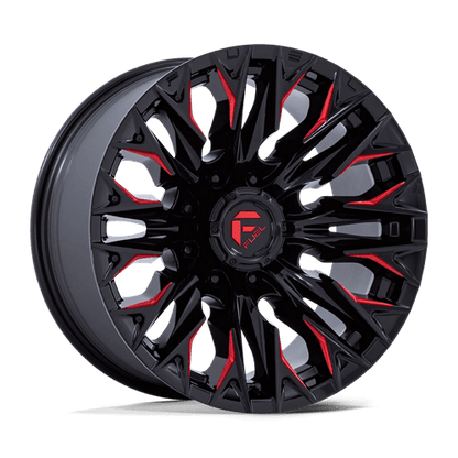 Fuel 1PC | D823 FLAME | 20.0x9.00 | 8X170 | 1 | GLOSS BLACK MILL W/ CANDY RED