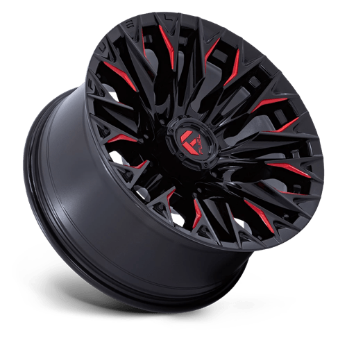 Fuel 1PC | D823 FLAME | 20.0x9.00 | 8X165.1 | 1 | GLOSS BLACK MILL W/ CANDY RED