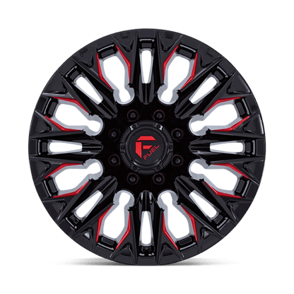 Fuel 1PC | D823 FLAME | 20.0x9.00 | 8X170 | 1 | GLOSS BLACK MILL W/ CANDY RED