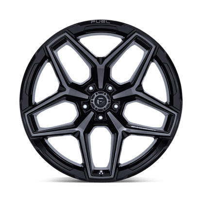 Fuel 1PC | FLUX | 20.0x10.00 | 5X127 | -18 | GLOSS BLACK BRUSH FC GRAY DDDT
