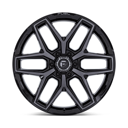 Fuel 1PC | FLUX | 20.0x9.00 | 6X135 | 20 | GLOSS BLACK BRUSH FC GRAY DDDT