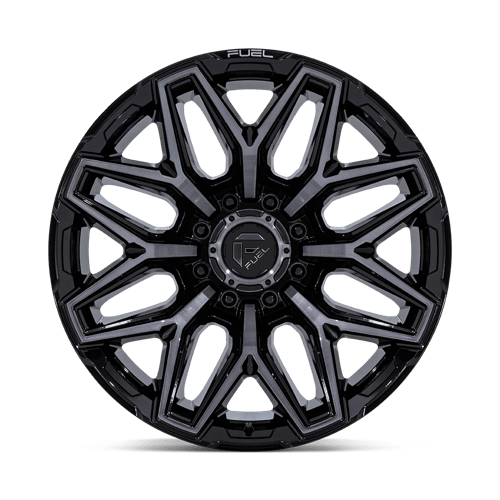 Fuel 1PC | FLUX | 22.0x12.00 | 8X165.1 | -44 | GLOSS BLACK BRUSH FC GRAY DDDT
