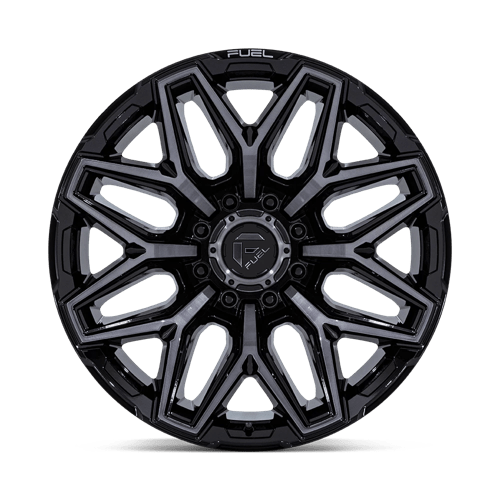 Fuel 1PC | FLUX | 20.0x10.00 | 8X170 | -18 | GLOSS BLACK BRUSH FC GRAY DDDT