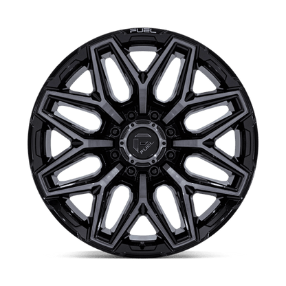 Fuel 1PC | FLUX | 20.0x10.00 | 8X170 | -18 | GLOSS BLACK BRUSH FC GRAY DDDT