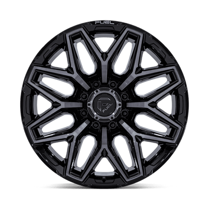 Fuel 1PC | FLUX | 20.0x10.00 | 8X180 | -18 | GLOSS BLACK BRUSH FC GRAY DDDT