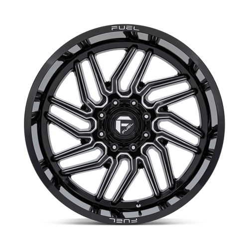 Fuel 1PC | D807 HURRICANE | 24.0x12.00 | 8X165.1 | -44 | GLOSS BLACK MILLED
