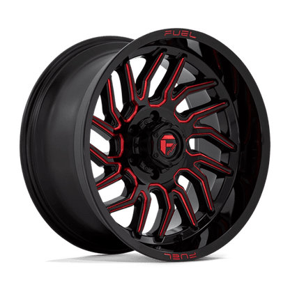 Fuel 1PC | D808 HURRICANE | 20.0x10.00 | 6X135 | -18 | GLOSS BLACK MILLED RED TINT