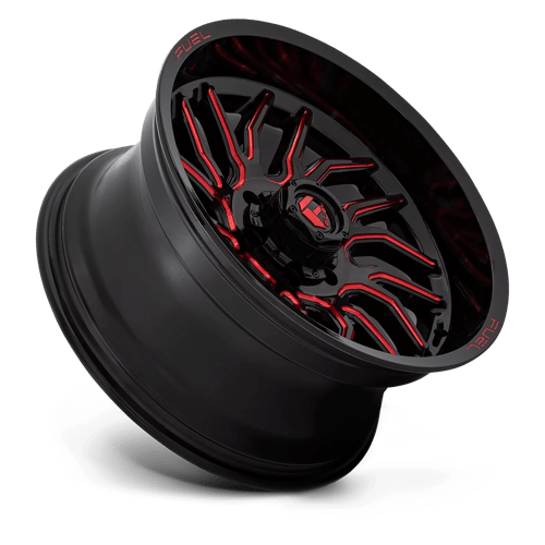 Fuel 1PC | D808 HURRICANE | 20.0x10.00 | 6X139.7 | -18 | GLOSS BLACK MILLED RED TINT