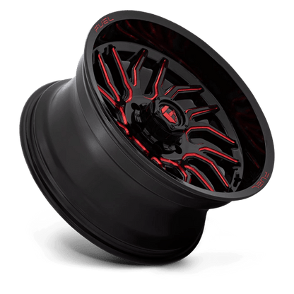 Fuel 1PC | D808 HURRICANE | 20.0x10.00 | 6X139.7 | -18 | GLOSS BLACK MILLED RED TINT