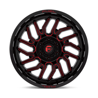 Fuel 1PC | D808 HURRICANE | 20.0x10.00 | 6X135 | -18 | GLOSS BLACK MILLED RED TINT