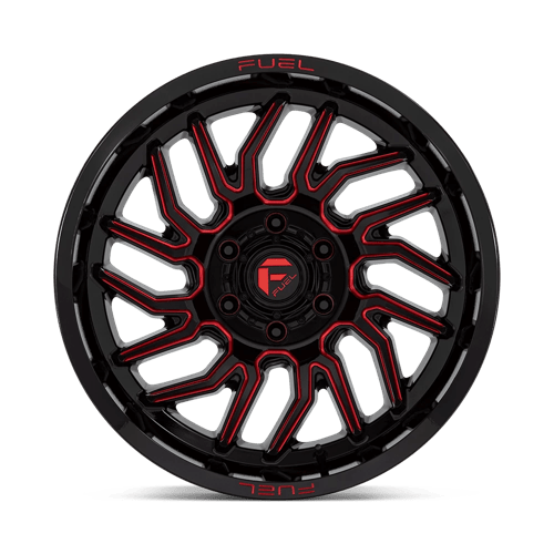 Fuel 1PC | D808 HURRICANE | 20.0x10.00 | 6X139.7 | -18 | GLOSS BLACK MILLED RED TINT