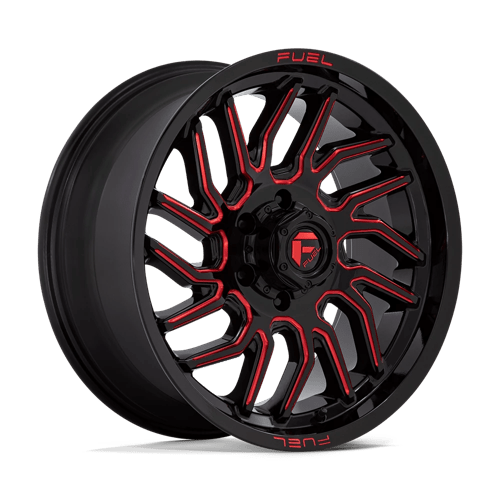 Fuel 1PC | D808 HURRICANE | 20.0x9.00 | 6X139.7 | 20 | GLOSS BLACK MILLED RED TINT