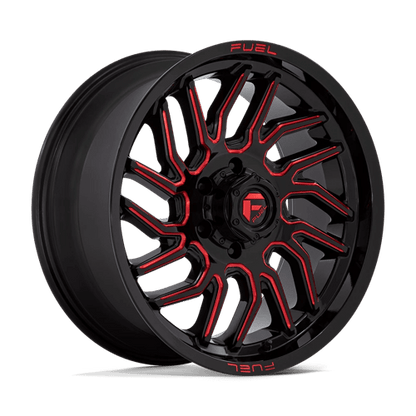 Fuel 1PC | D808 HURRICANE | 20.0x9.00 | 6X139.7 | 20 | GLOSS BLACK MILLED RED TINT