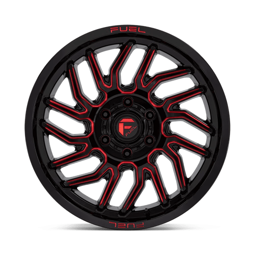 Fuel 1PC | D808 HURRICANE | 20.0x9.00 | 6X139.7 | 20 | GLOSS BLACK MILLED RED TINT