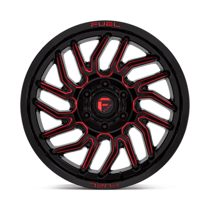 Fuel 1PC | D808 HURRICANE | 20.0x9.00 | 6X139.7 | 20 | GLOSS BLACK MILLED RED TINT
